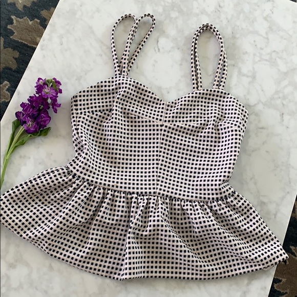 Chelsea28 Checkered Peplum Top - Picture 2 of 8